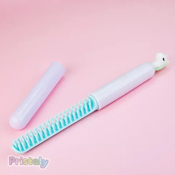 شانه فانتزی دخترانه باریک درب دار، طرح تک شاخ